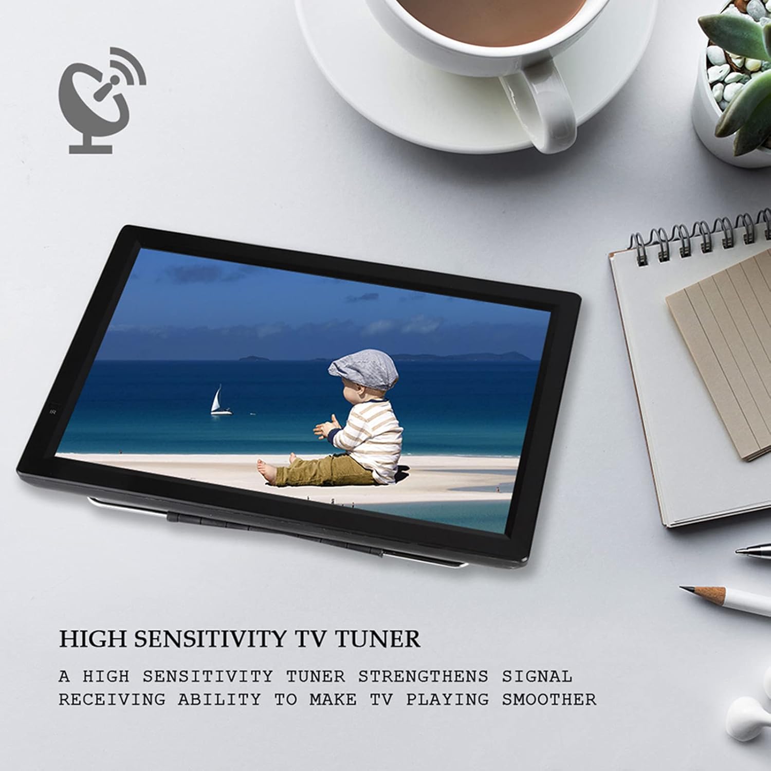 Yoidesu 14”Portable TV with ATSC Tuner,Battery Operated TV with HDMI, SD/MMC, USB, VGA, AV in/Out and Remote Control,Small Car TV for Kids,Kitchen