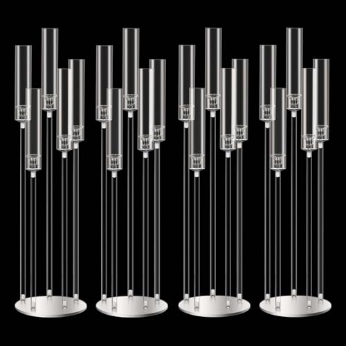 35inch 10pcs Black Candelabra Centerpieces for Tables 5 Arms Wedding centerpieces for Decorations