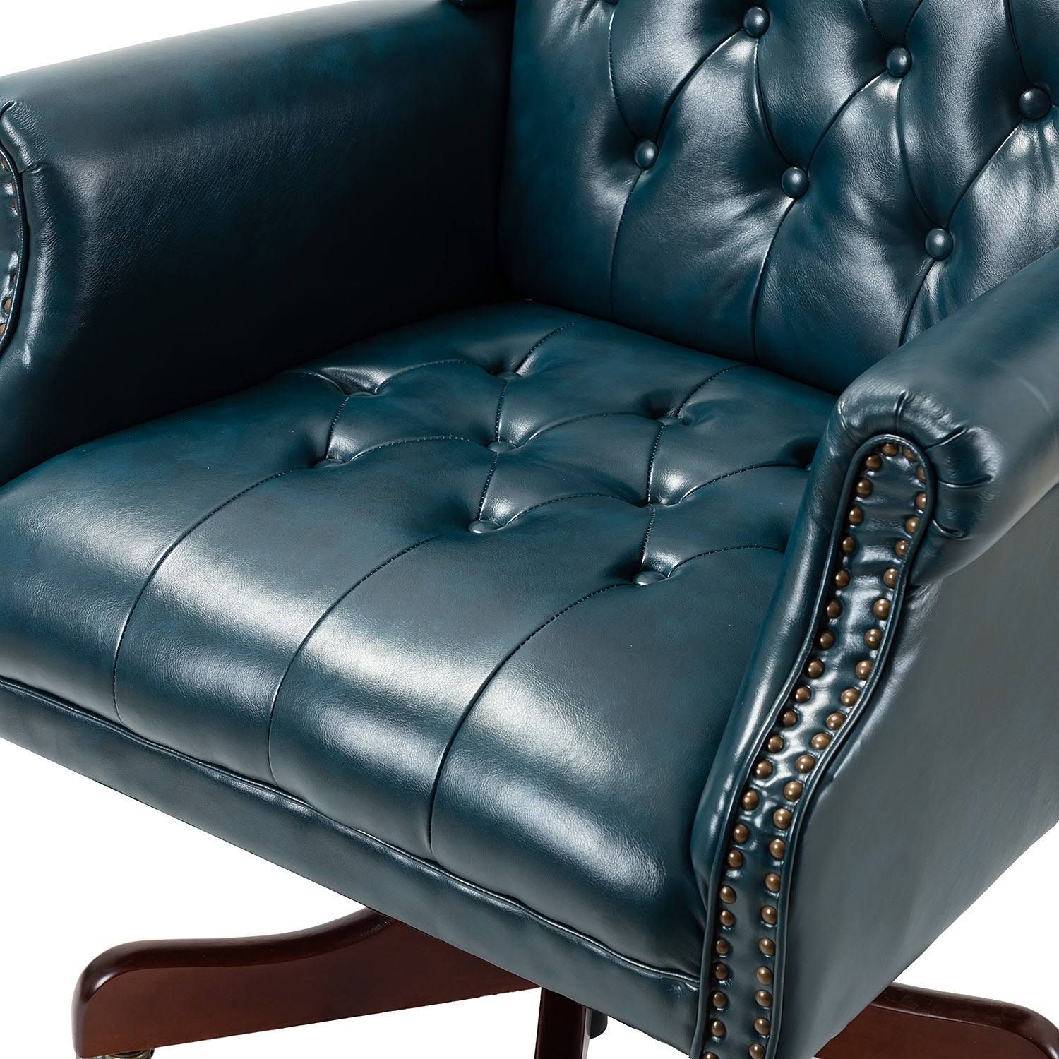 Maximiliano Swivel Executive Chair with Tufted Back - Camel