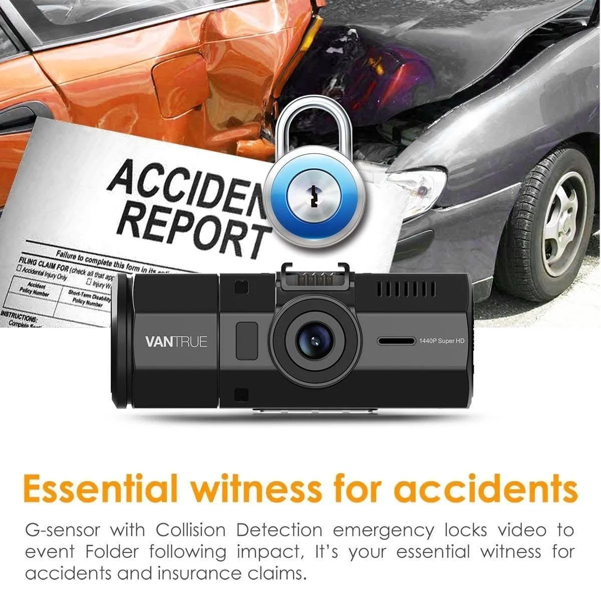 Vantrue N2 Pro Uber Dual 1080p Dash Cam , 2.5K 1440p Dash Cam , Front and Inside Accident Car Dash Camera with Infrared Night Vi