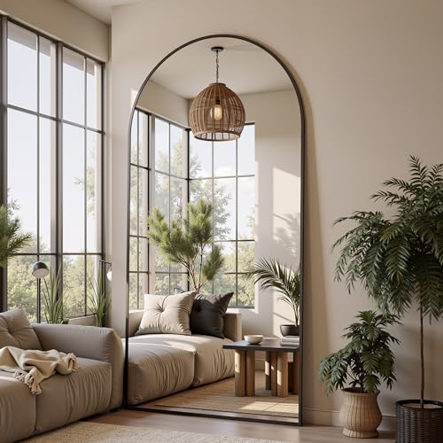 Floor Mirror, 78"x38" Oversized Full Length Mirror with Stand,Arched Full Body Mirror Standing Hanging Leaning Against Wall