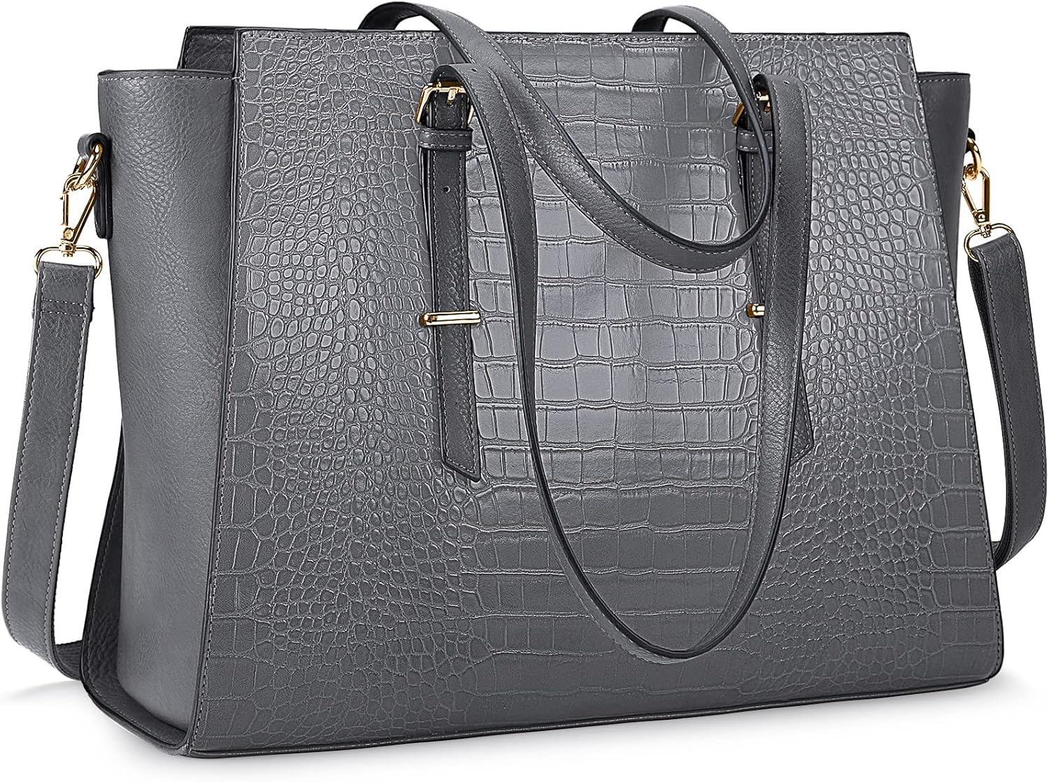 Laptop Bag for Women 15.6 inch Large Leather Tote Bag Waterproof Computer Tote Bag Professional Business Office Briefcase Handbag Shoulder Work Bag