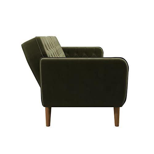 Novogratz Tallulah Memory Foam Futon, Convertible Couch, Camel Faux Leather
