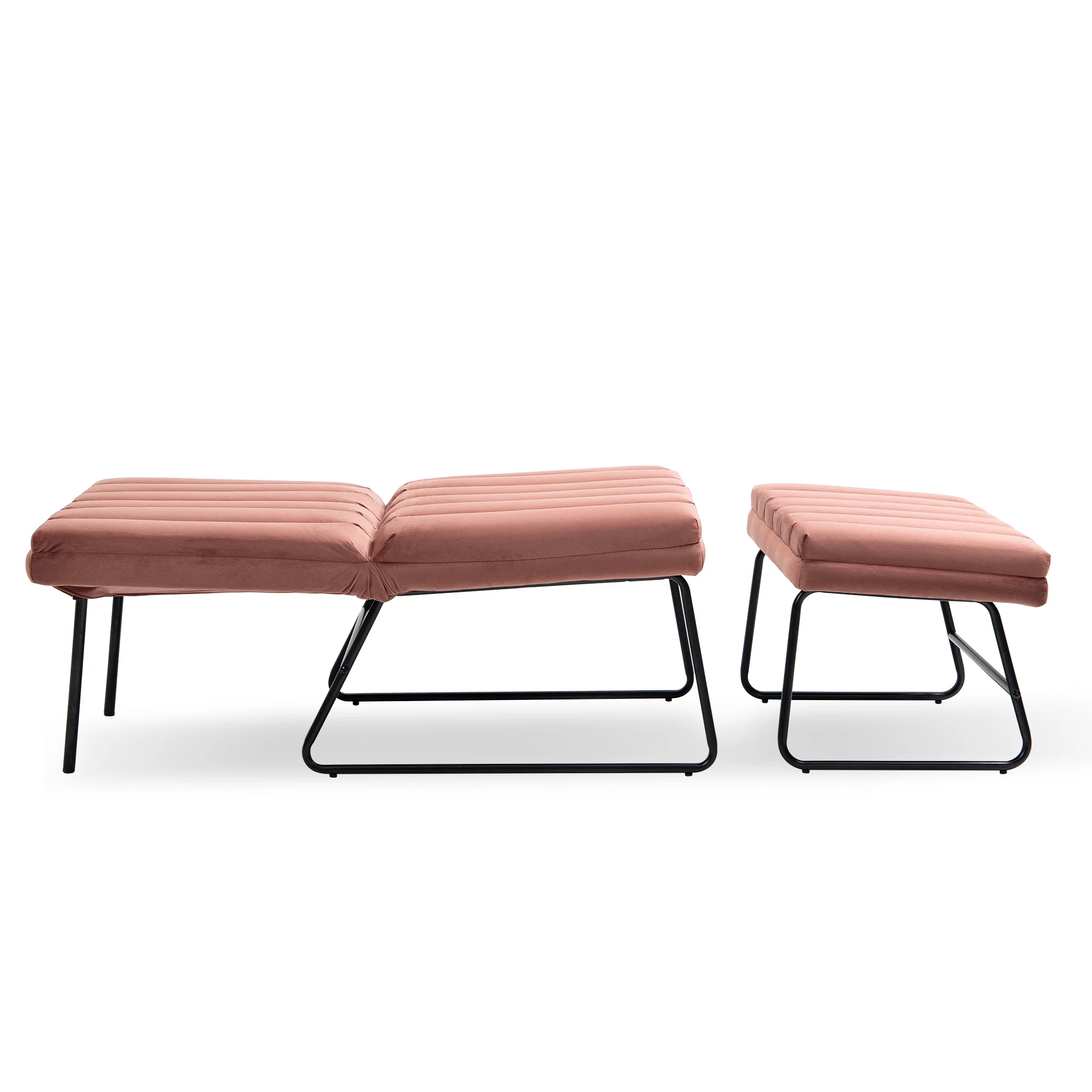 CoSoTower Pink Modern Lazy Lounge Chair, Contemporary Single Leisure Upholstered Sofa Chair Set