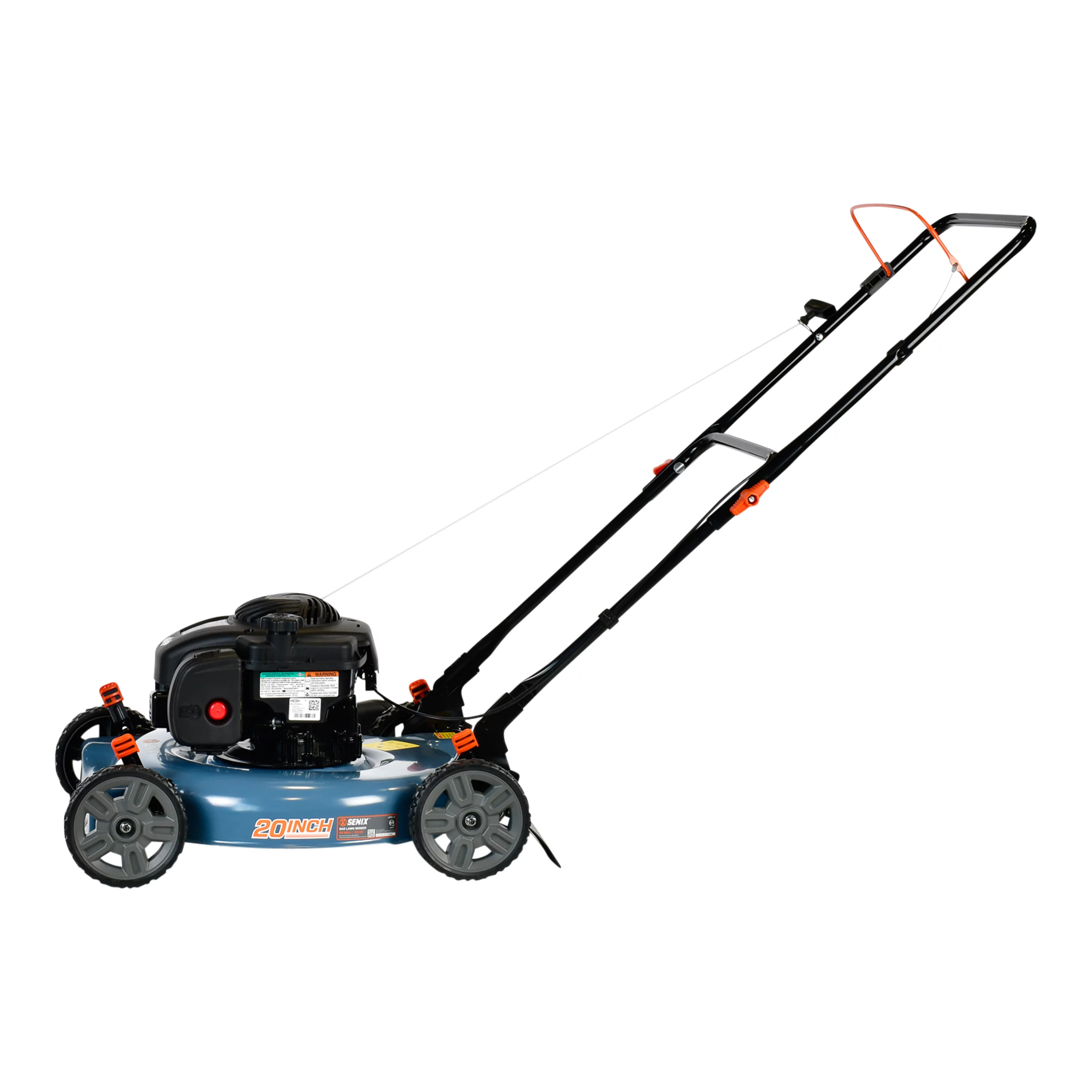 SENIX 20-Inch Gas Lawn Mower, 125 cc 4-Cycle Briggs & Stratton Engine, Push Lawnmower with Side Discharge, 5-Position Height Adjustment, LSPG-L3