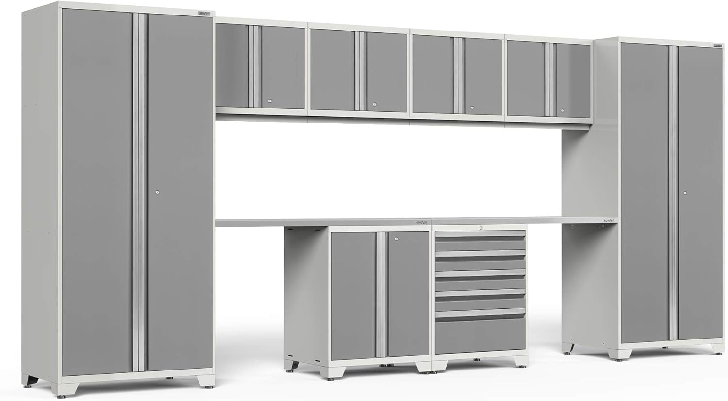 NewAge Products Pro Series Gray 10 Piece Set, Garage Cabinets, 52054