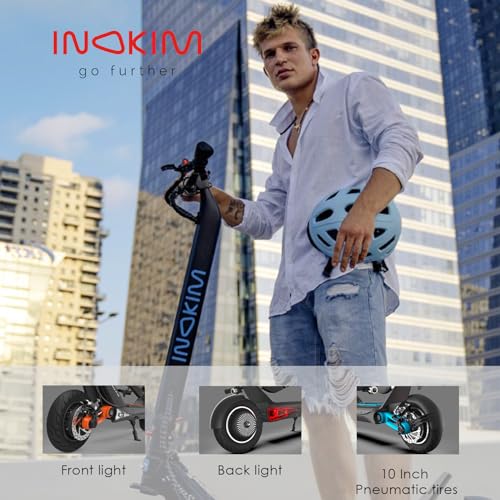 INOKIM OXO Super Electric Scooter for Adults 40 MPH, 2x1000W (2600W Max) Motor, 68 Miles Range, 10" 6 Light System Air Filled Tires