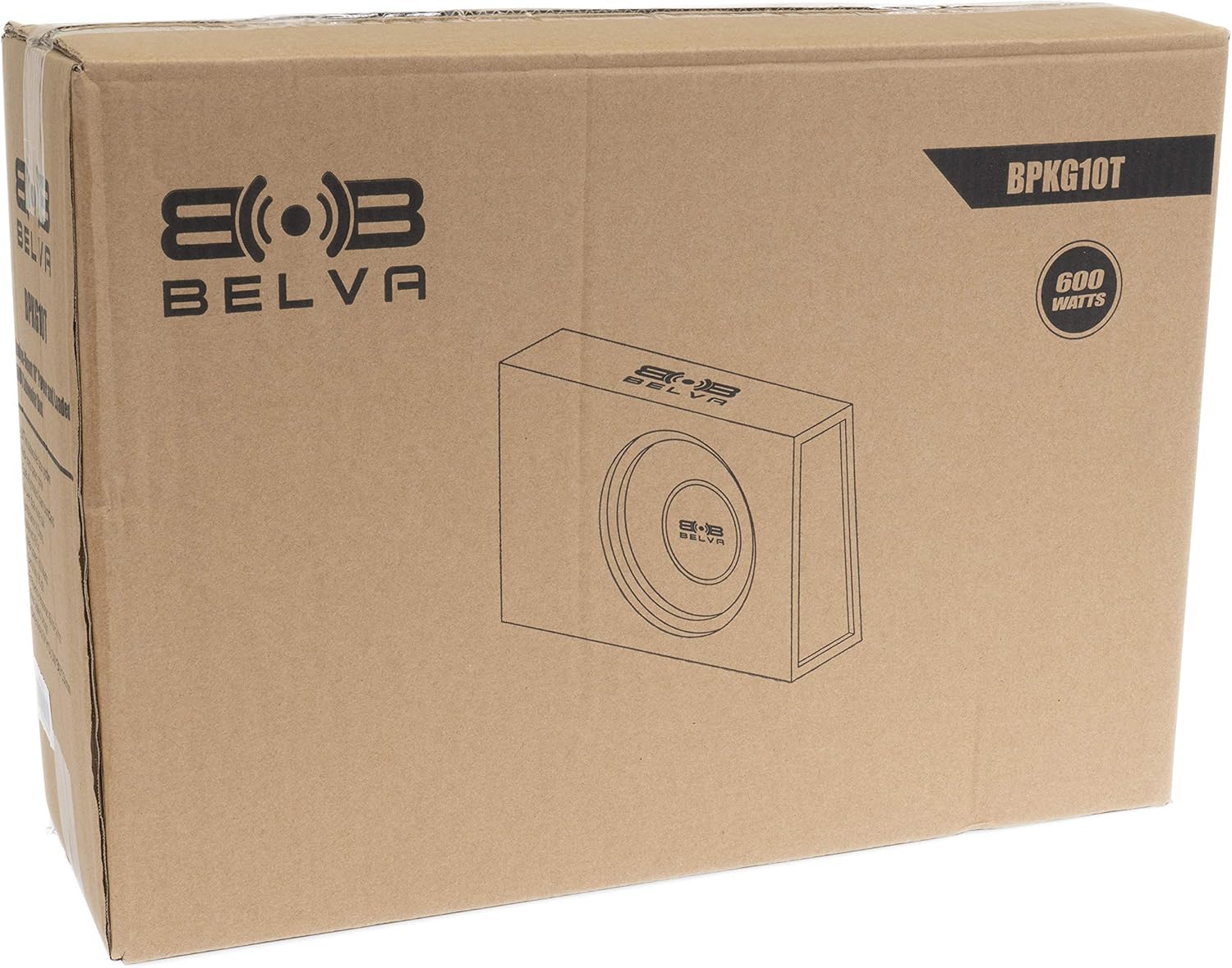 Belva BPKG10T 600 Watt Peak Shallow-Mount 10-inch Amplified Loaded Subwoofer Box