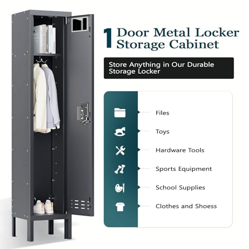 Metal Locker with 5 Doors,Lockers for Employees,66'' Steel Storage Locker for School,Gym, Office, Office,Garage