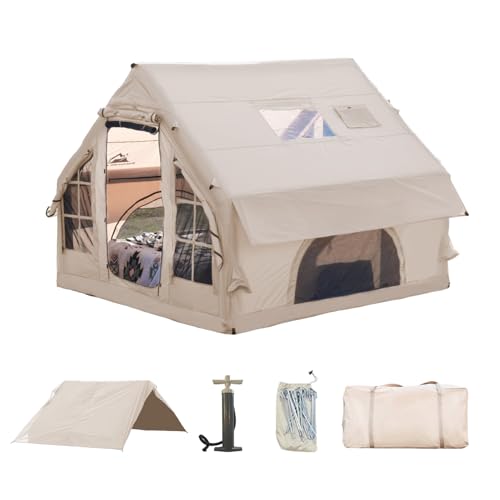 Inflatable Camping Tent with Pump,4-6 Person Waterproof Blow Up Air Tent for Camping Hiking