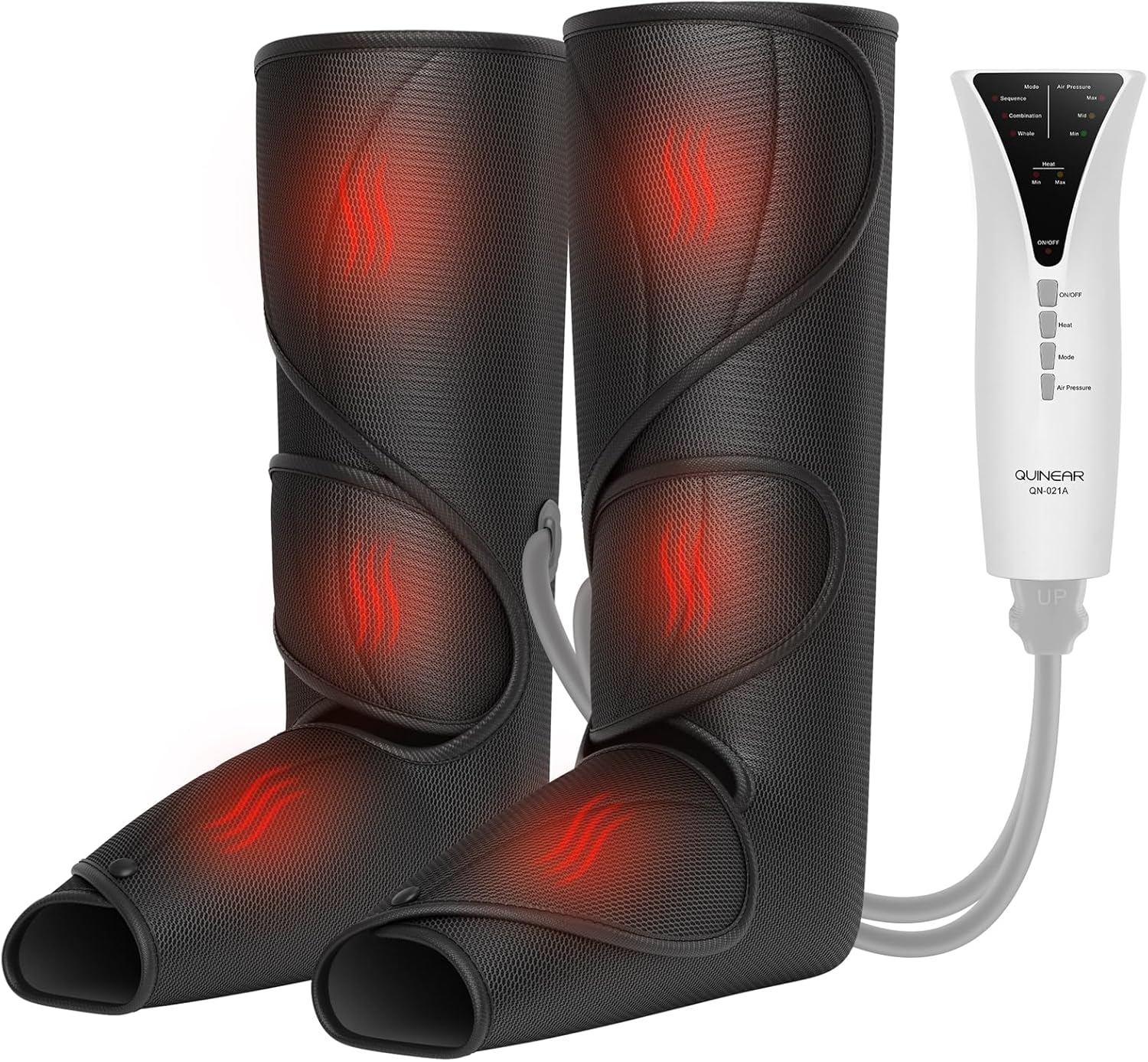 QUINEAR Leg Massager with Heat Air Compression Massage for Foot & Calf Helpful for Circulation and Muscles Relaxation(FSA or HSA Approved)