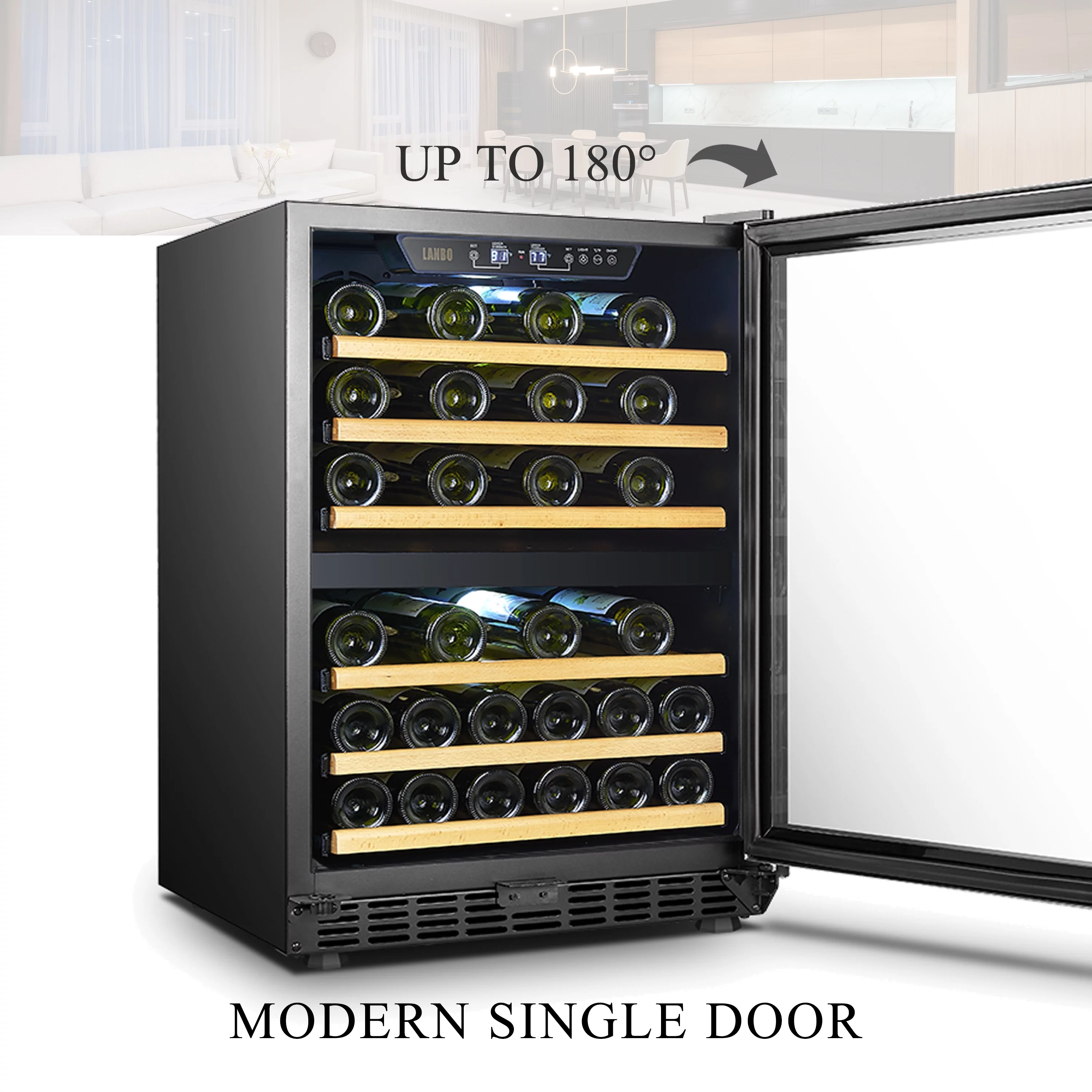 Lanbo 24 inch Width 44 Bottle Built-in Compressor Dual Zone Wine Cooler