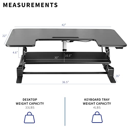 VIVO 36 inch Electric Height Adjustable Stand Up Desk Converter, VE Series, Sit to Stand Tabletop Dual Monitor Riser with USB Port, Black, DESK-V000VE