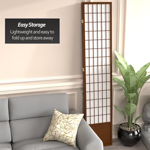 Red Lantern 7 ft. Tall Window Pane Shoji Screen-White-3 Panels Room Divider