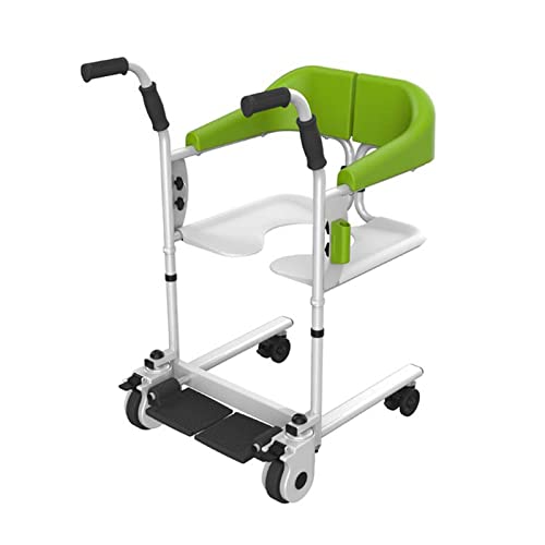 Patient Lift Lift Wheelchai for Home, Transfer Nursing Elderly Transfer Lifter with 180° Split Seat, Bathroom Shower Chair with Commode Bucket