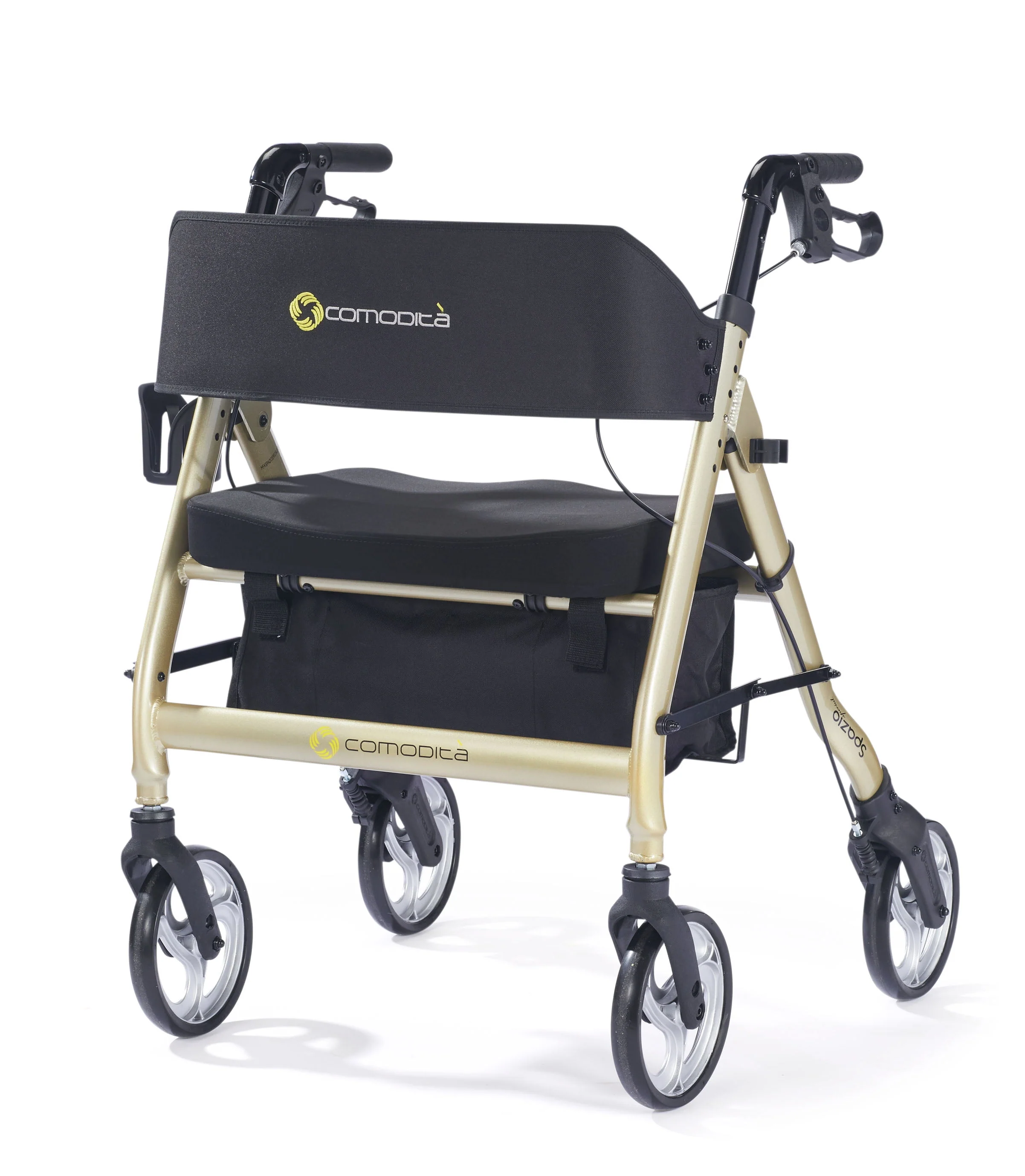 Comodit Spazio Special Extra Wide Heavy-Duty Rollator Walker with Ultra Comfortable Orthopedic 20 Wide Nylon Seat