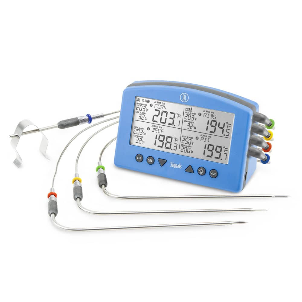 ThermoWorks Signals BBQ Alarm Thermometer with Wi-Fi and Bluetooth Wireless Technology - Blue
