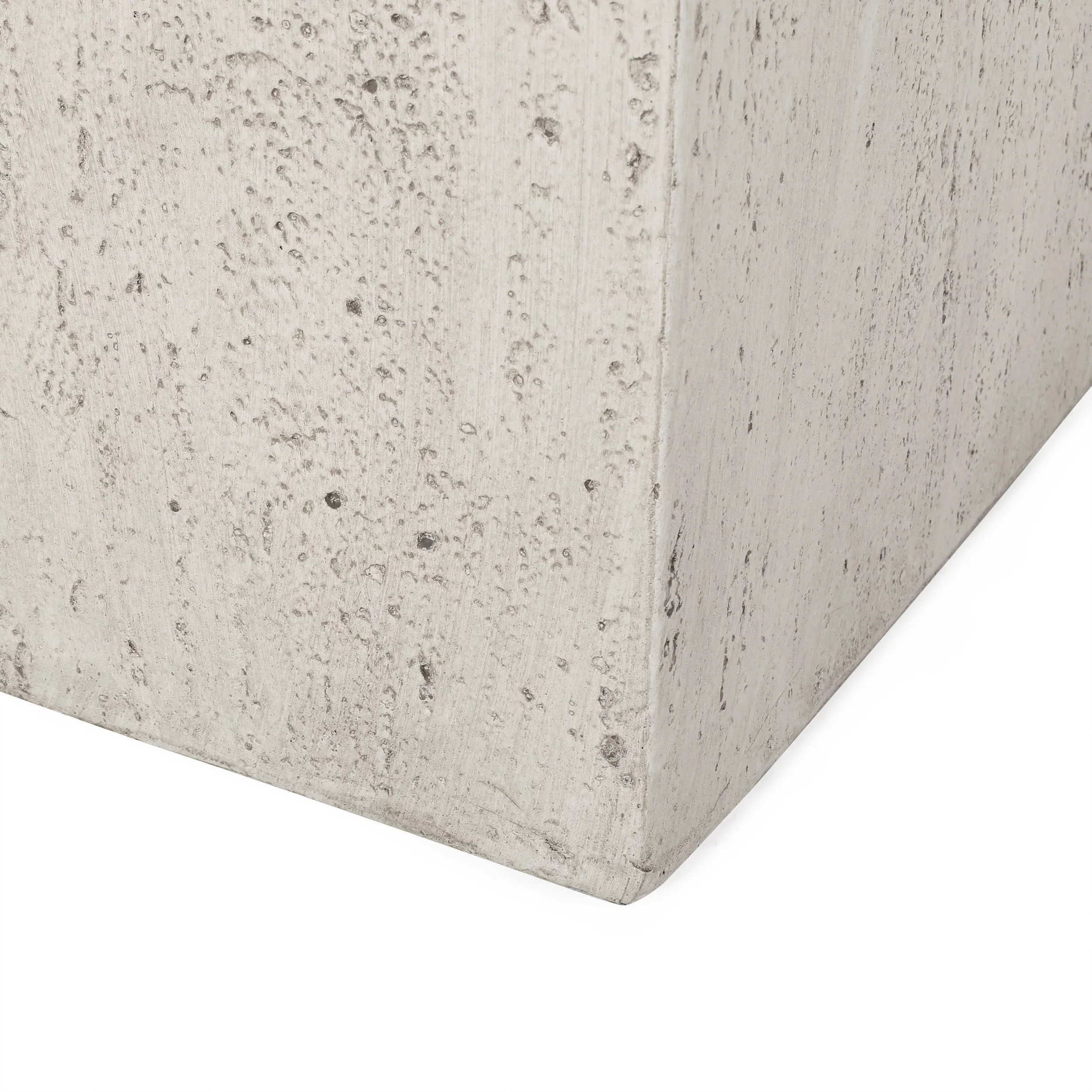 Noble House Ella Outdoor Modern Large Cast Stone Square Planter in White