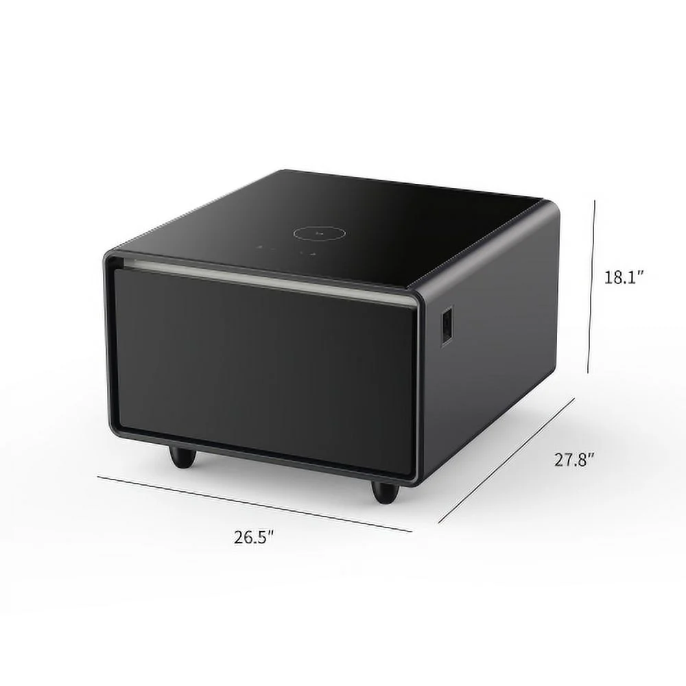 Modern Smart Side Table with Built-in Fridge, Wireless Charging, Temperature Control