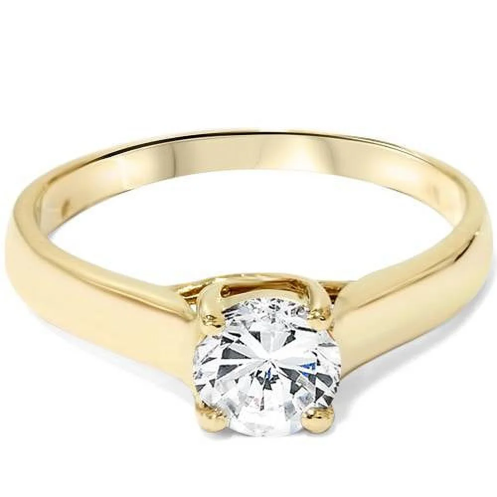 Pompeii3 1ct Diamond Solitaire Engagement Ring 14K Yellow Gold