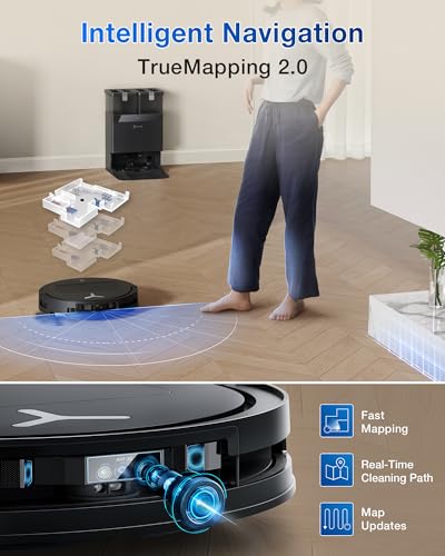 ECOVACS DEEBOT T50 MAX PRO Omni Robot Vacuum and Mop, 18,500Pa Suction, 18mm Auto-Lift, ZeroTangle &TruEdge 2.0, AIVI 3.0 Obstacle Avoidance