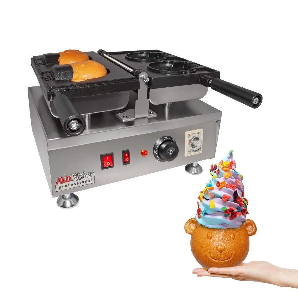 ALDKitchen Bear Shaped Taiyaki Maker | Stainless Steel Professional Taiyaki Iron with Nonstick Baking Molds | 2 Bear Shaped Waffles