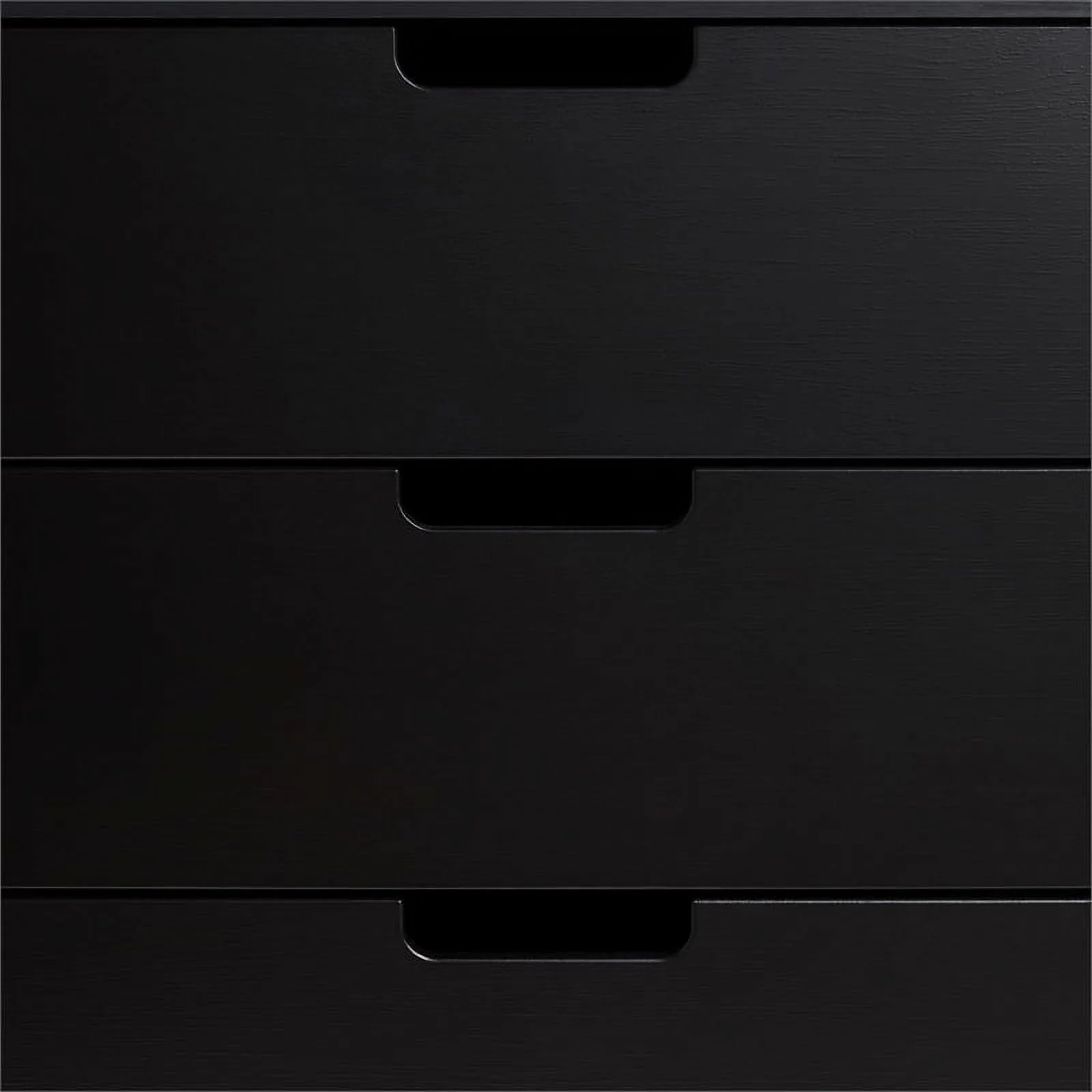 Pemberly Row Simple Wood 6 Drawer Dresser with Cut Out Handles - Black