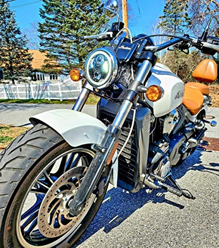 Eagle Lights 8900CH 5 3/4" LED Headlight with White Halo Ring for Harley Davidson and Indian Motorcycles - Generation II/Chrome Kit