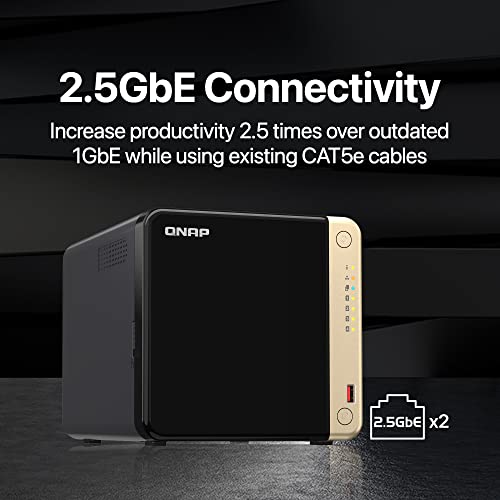 QNAP TS-464-8G-US 4 Bay High-Performance Desktop NAS with Intel Celeron Quad-core Processor