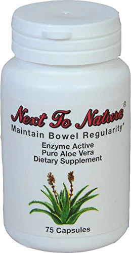 Next to Nature Capsules: Herbal Aid to Regularity, Pure Aloe Vera Dietary Supplement, 75 Capsules - Kansas Nuitrition - HNZSDS