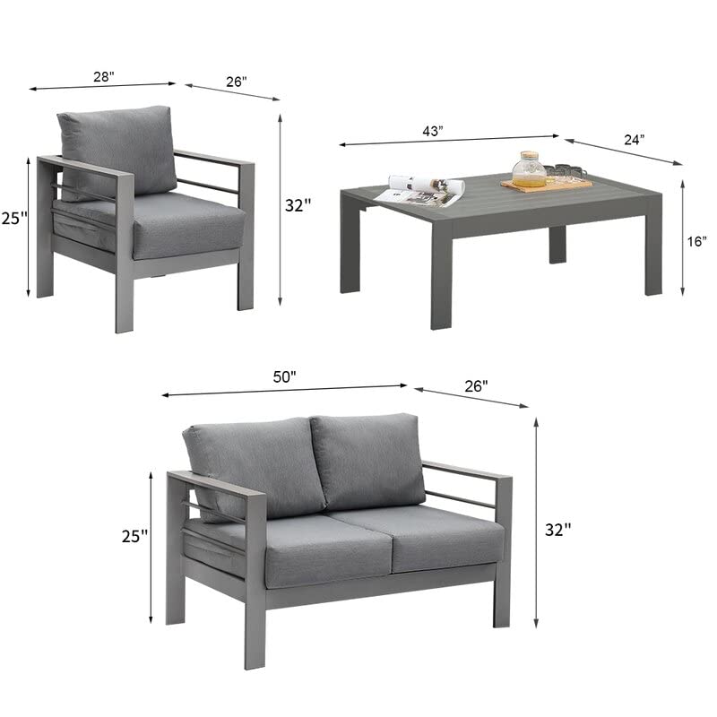 Solaste Aluminum Patio Furniture Set