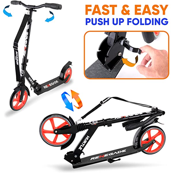 Hurtle Scooter &ndash; Scooter for Teenager &ndash; Kick Scooter &ndash; 2 Wheel Scooter with Adjustable T-Bar Handlebar &ndash