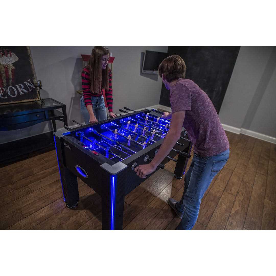 Atomic Azure LED Light Up Foosball Table - Sports Supplies Online Store