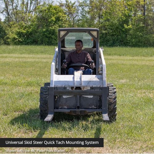 Titan Attachments 45" Skid Steer Pallet Fork Frame Attachment, 36" Fork Blades, Rate 4,000 LB, Quick Tach Tractor