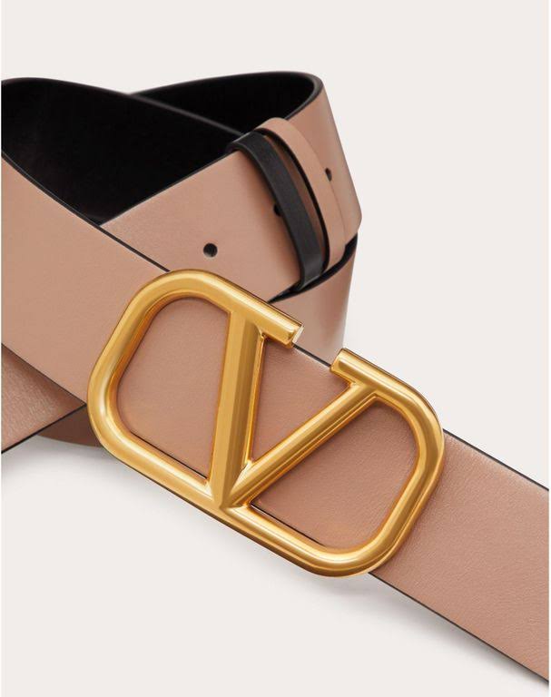Valentino Garavani Reversible Vlogo Signature Belt in Glossy Calfskin 40mm