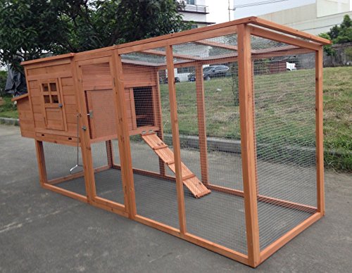 Large 95" Deluxe Solid Wood Hen Chicken Cage House Coop Huge with Run Nesting Box