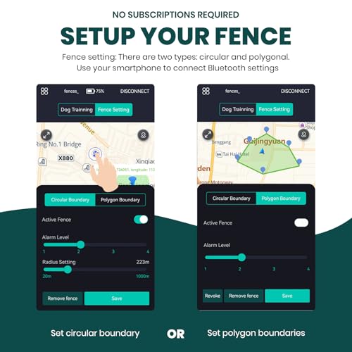 GPS Dog Electronic Fence，2-in-1 Bluetooth Smart Dog Collar, GPS Wireless Electronic Dog Fence System， Pet Outdoor Enclosure