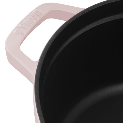 STAUB Cast Iron Dutch Oven 5.5-qt Round Cocotte, Made in France, Serves 5-6, Black Matte