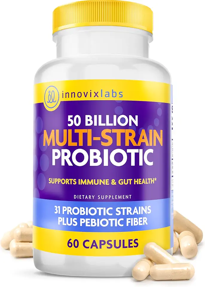 InnovixLabs Multi Strain Probiotics for Women & Men - Probiotic Supplement - 50 Billion CFU - Gut Health, Immune Support, Digestion