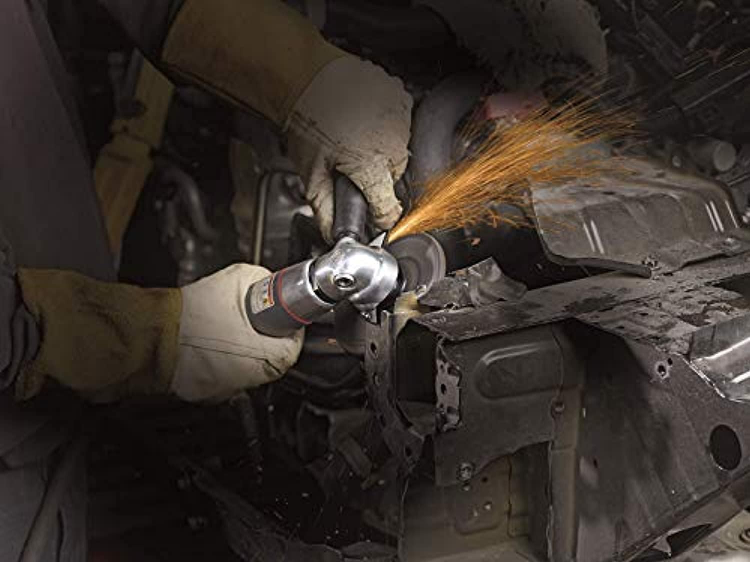 Ingersoll Rand 3445MAX Air Grinder – 4 1/2" Wheel, Right Angle, Ergonomic Grip, 0.88 and 12,000 RPM Motor for Tough Material Removal, Grey