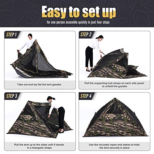 MASTERCANOPY 12x12FT Pop Up Gazebo Screen Tent - Instant Screen House with Netting, Quick Set, Outdoor Canopy Shelter with Carry Bag for Camping