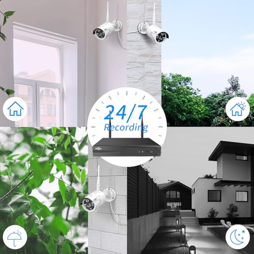 [Wireless Pro, 100ft Range] Hiseeu Wireless Security Camera System, Expandable 16CH 4K NVR