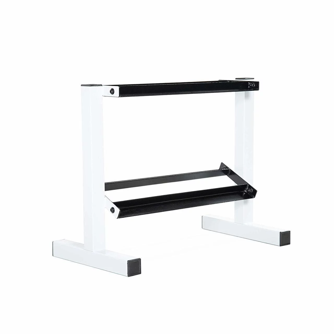 CAP 150 lb Coated Rubber Hex Dumbbell Weight Set with A-Frame Rack, Black