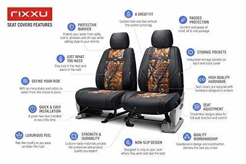 Rixxu - Camo Series 1st Row Brown Camo Seat Covers with Black Sides