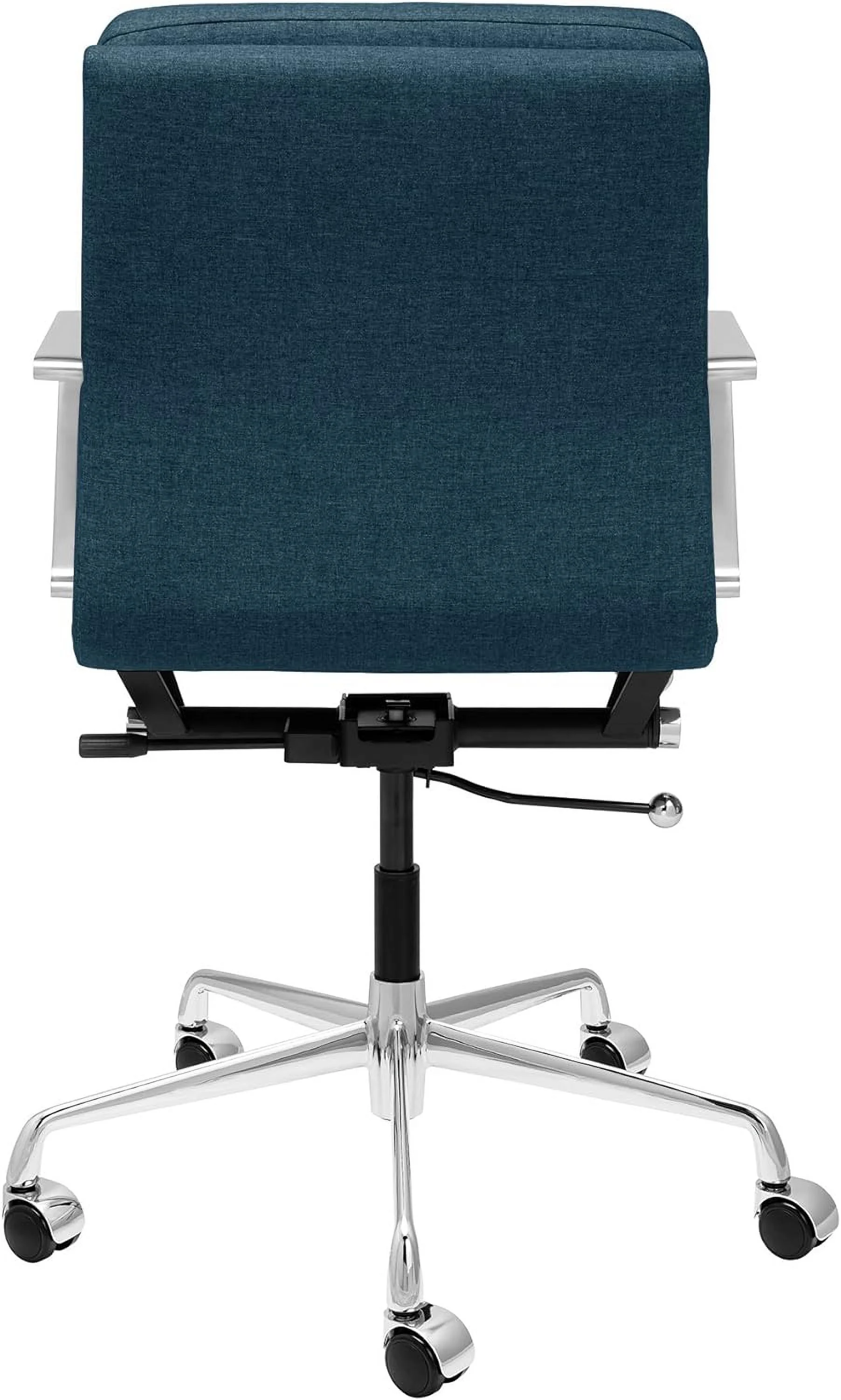 SOHO II Padded Management Office Chair - Back Desk Chair With Arm Rest, Swivel & Cushion Availability, Made Of -Cotton Fabric, Dark Blue Fabric