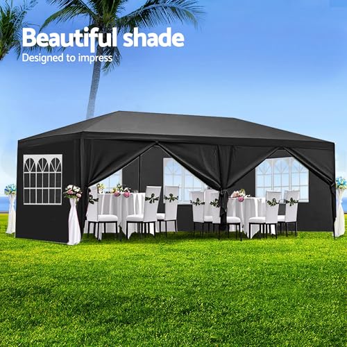 10'X30' Outdoor Party Tent Gazebo with 8 Removable Sidewalls, Large Wedding/Event Canopy Marquee Featuring Windows