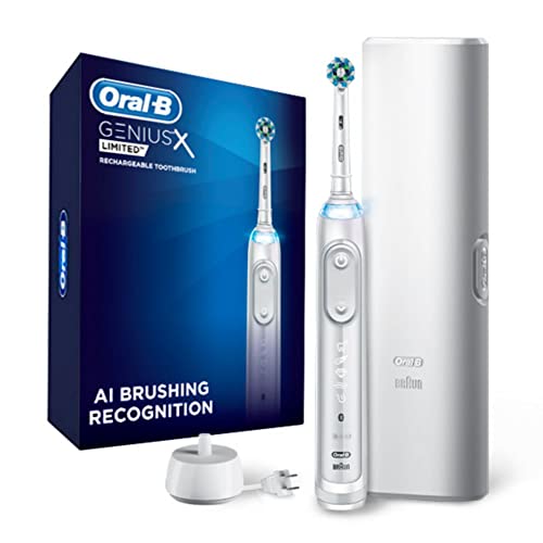Oral-B Genius X Limited Rechargeable Electric Toothbrush with 1 Replacement Brush Head, Travel Case, Midnight Black