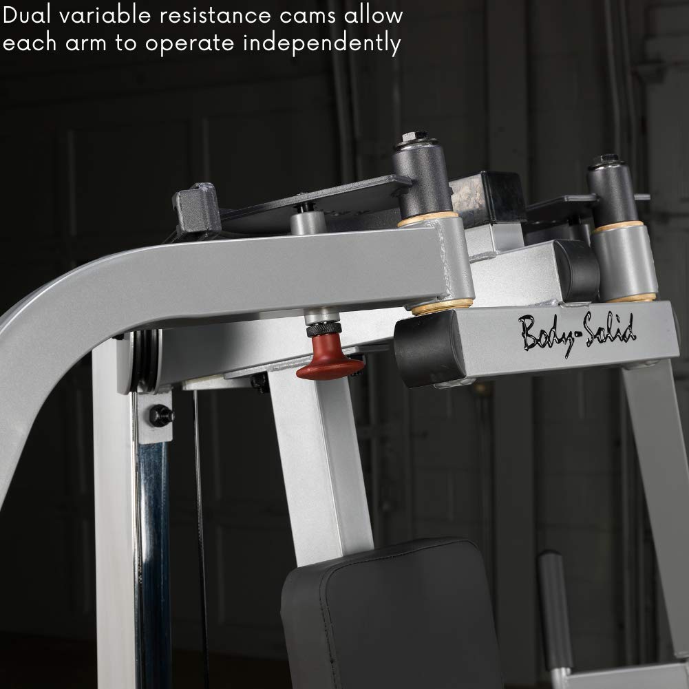 Body-Solid (GPM65B) Dual Function PEC Machine - Plate Loaded, Adjustable Chest, Back & Shoulder Workout Equipment