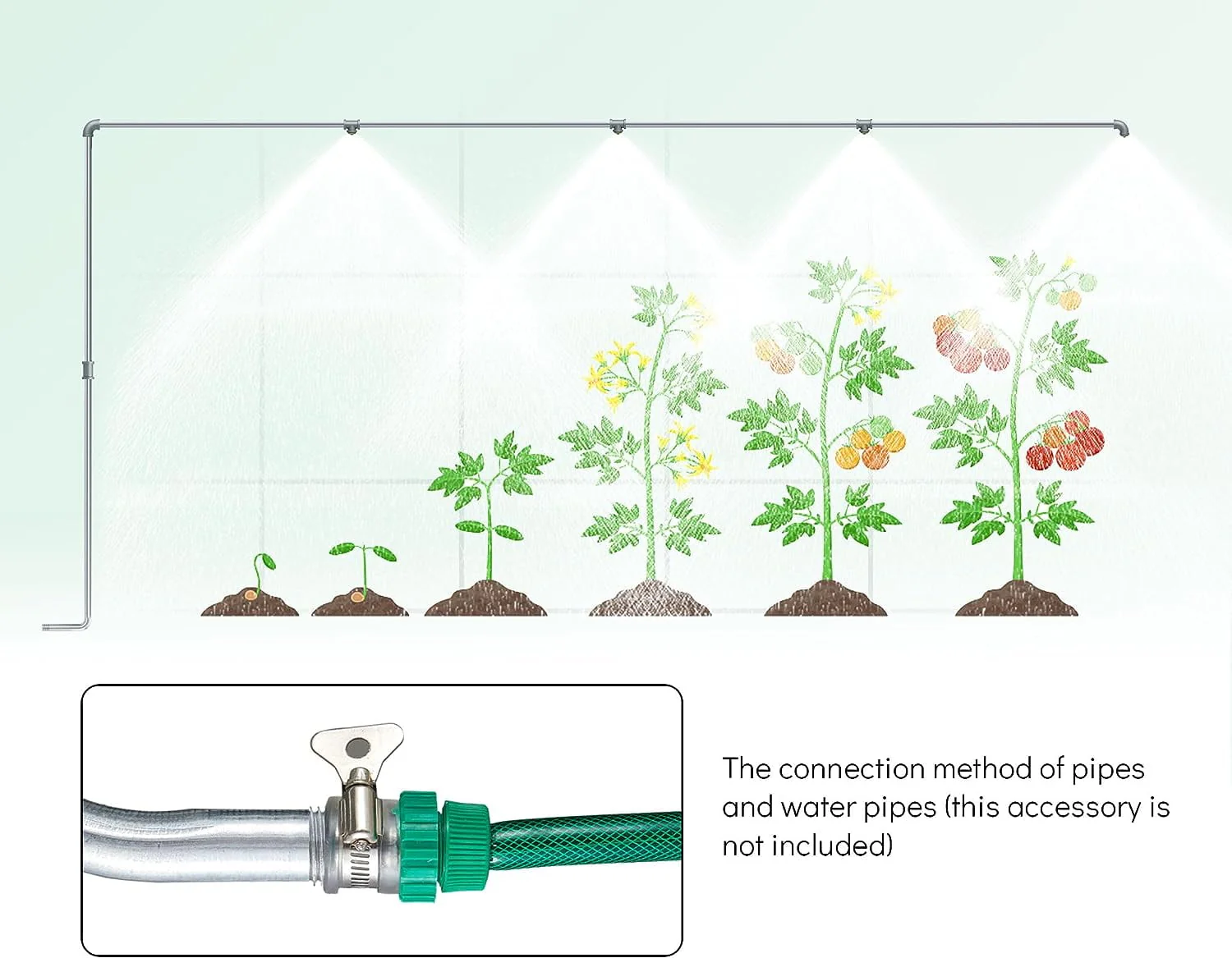 Papajet 20x10x7.5 FT Extra high Large Walk-in Plant Greenhouse for Outdoors, Upgraded Swing Door, Heavy Duty Galvanized Steel Frame Greenhouse kit