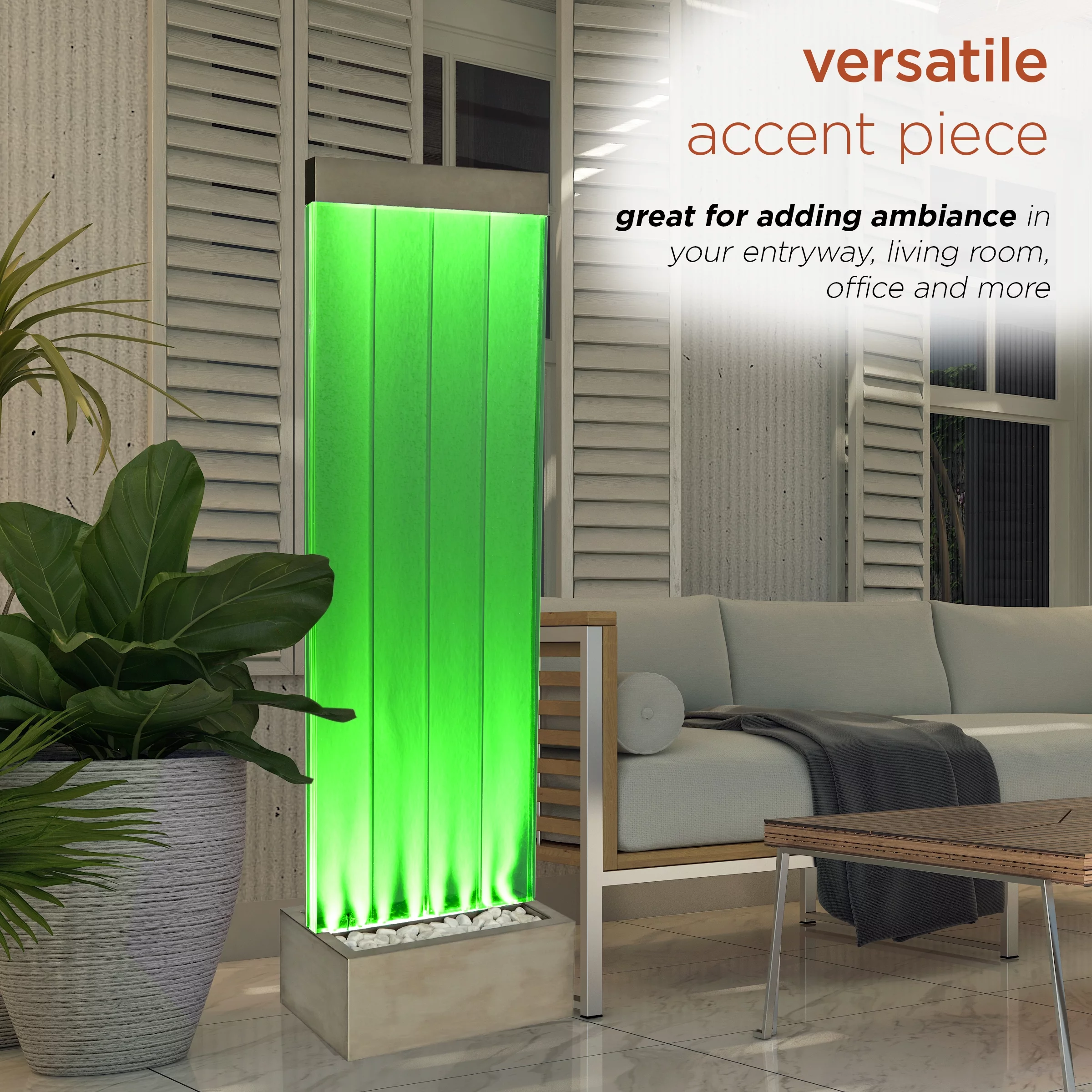 Alpine Corporation 72"H Indoor Acrylic Bubble Wall Corded Electric Fountain - Curated Treasures Market
